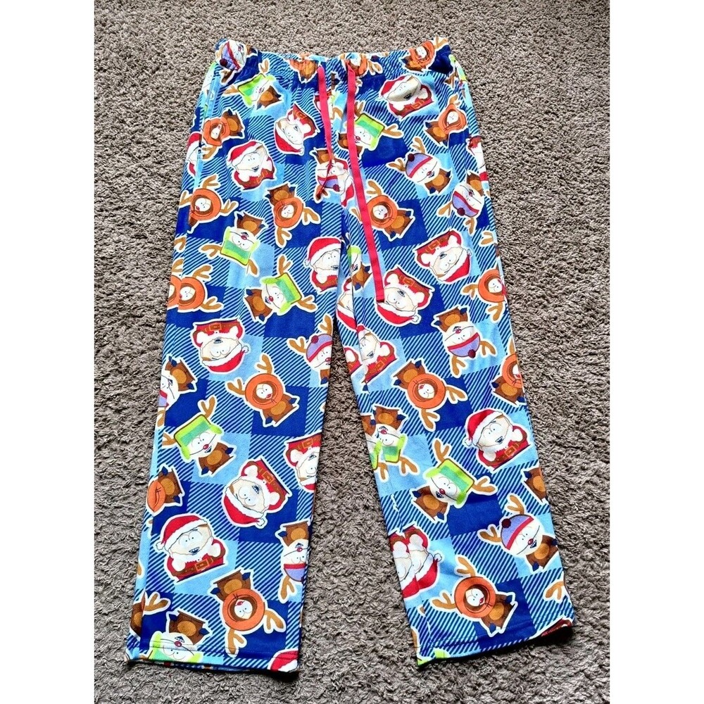 South Park Christmas Pajamas Men's Size XL Limited Edition Blue Pockets
